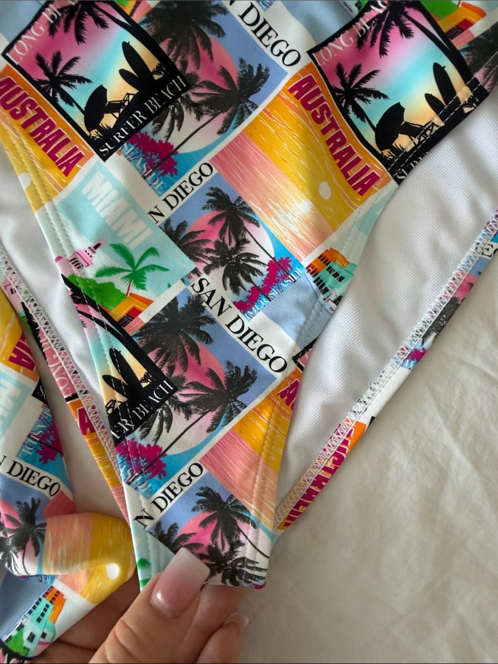 Threadbare Multicolor Graphic Triangle Bikini - Picture 5 of 12